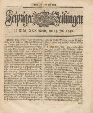 Leipziger Zeitungen on Jul 23, 1748