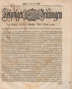 Leipziger Zeitungen on Sep 2, 1748