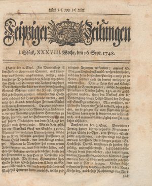 Leipziger Zeitungen vom 16.09.1748