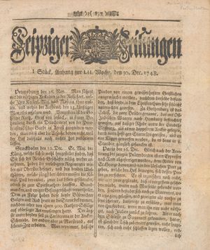 Leipziger Zeitungen vom 30.12.1748