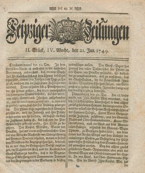 Leipziger Zeitungen on Jan 21, 1749