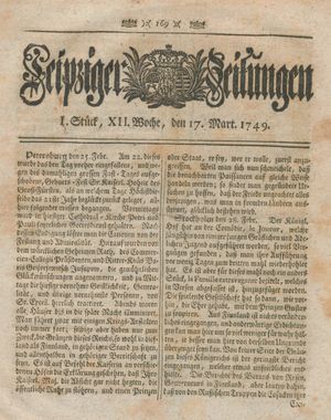 Leipziger Zeitungen vom 17.03.1749