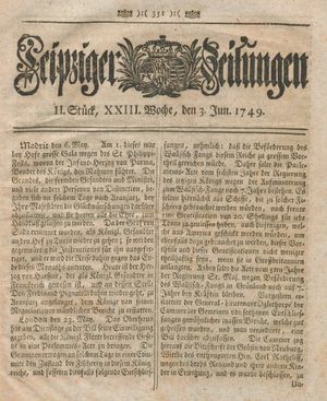 Leipziger Zeitungen vom 03.06.1749