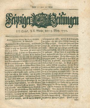 Leipziger Zeitungen vom 13.05.1750