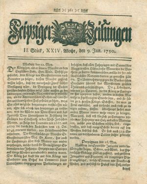 Leipziger Zeitungen on Jun 9, 1750