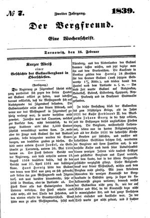 Der Bergfreund vom 15.02.1839