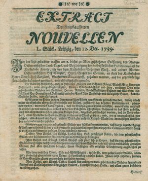 Extract der eingelauffenen Nouvellen on Dec 12, 1739