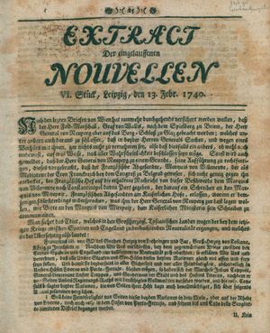 Extract der eingelauffenen Nouvellen on Feb 13, 1740