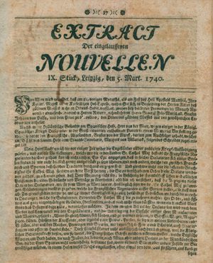 Extract der eingelauffenen Nouvellen vom 05.03.1740