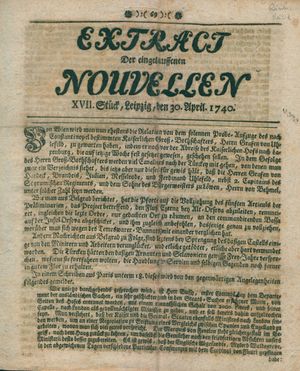 Extract der eingelauffenen Nouvellen vom 30.04.1740