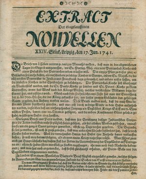 Extract der eingelauffenen Nouvellen on Jun 17, 1741