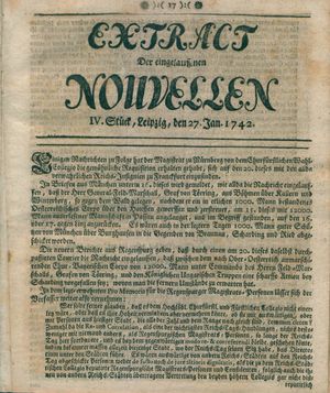 Extract der eingelauffenen Nouvellen vom 27.01.1742