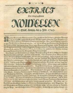Extract der eingelauffenen Nouvellen vom 09.02.1743