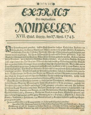 Extract der eingelauffenen Nouvellen on Apr 27, 1743