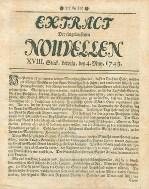 Extract der eingelauffenen Nouvellen vom 04.05.1743