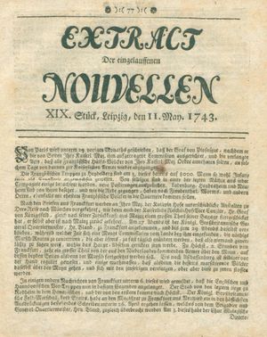 Extract der eingelauffenen Nouvellen vom 11.05.1743