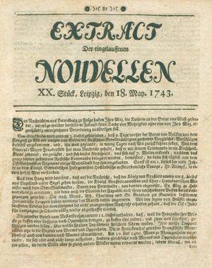 Extract der eingelauffenen Nouvellen vom 18.05.1743