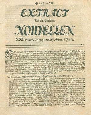 Extract der eingelauffenen Nouvellen on May 25, 1743