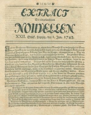 Extract der eingelauffenen Nouvellen on Jun 1, 1743