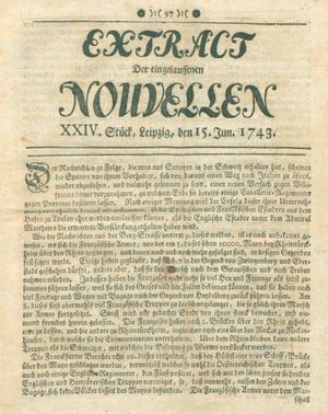 Extract der eingelauffenen Nouvellen on Jun 15, 1743