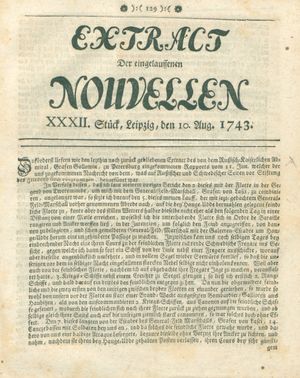 Extract der eingelauffenen Nouvellen vom 10.08.1743