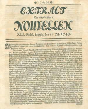 Extract der eingelauffenen Nouvellen on Oct 12, 1743