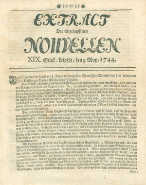 Extract der eingelauffenen Nouvellen on May 9, 1744