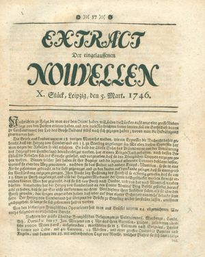 Extract der eingelauffenen Nouvellen vom 05.03.1746