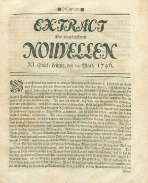 Extract der eingelauffenen Nouvellen vom 12.03.1746