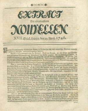 Extract der eingelauffenen Nouvellen vom 23.04.1746