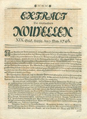 Extract der eingelauffenen Nouvellen vom 07.05.1746