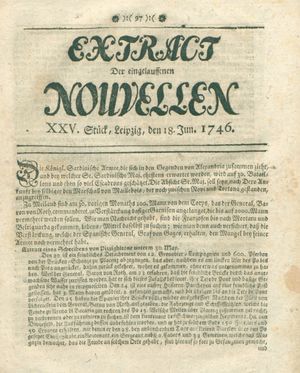 Extract der eingelauffenen Nouvellen vom 18.06.1746