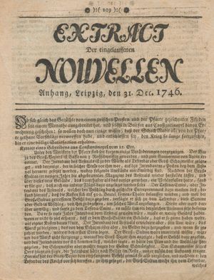 Extract der eingelauffenen Nouvellen vom 31.12.1746