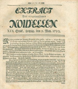 Extract der eingelauffenen Nouvellen on May 9, 1750