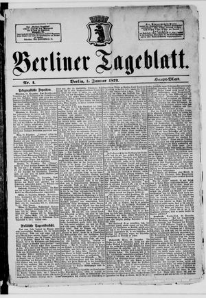 Berliner Tageblatt und Handels-Zeitung vom 01.01.1872