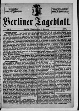 Berliner Tageblatt und Handels-Zeitung vom 08.01.1872
