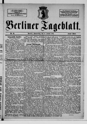 Berliner Tageblatt und Handels-Zeitung vom 11.01.1872