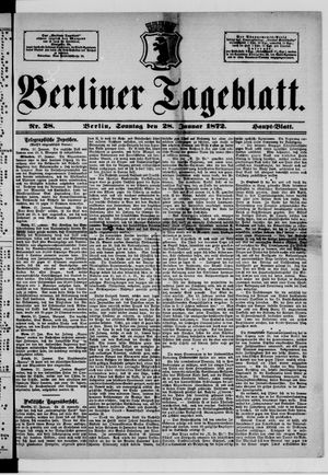 Berliner Tageblatt und Handels-Zeitung vom 28.01.1872