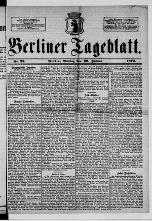Berliner Tageblatt und Handels-Zeitung vom 29.01.1872