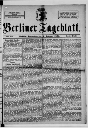 Berliner Tageblatt und Handels-Zeitung on Feb 1, 1872