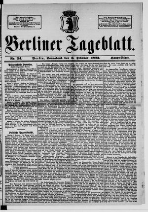 Berliner Tageblatt und Handels-Zeitung vom 03.02.1872