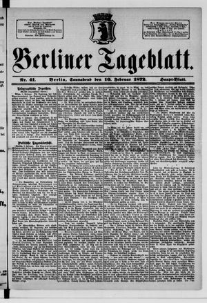 Berliner Tageblatt und Handels-Zeitung vom 10.02.1872