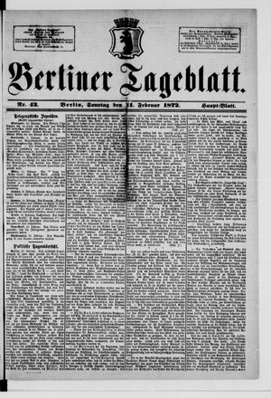 Berliner Tageblatt und Handels-Zeitung vom 11.02.1872
