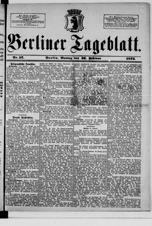 Berliner Tageblatt und Handels-Zeitung vom 26.02.1872