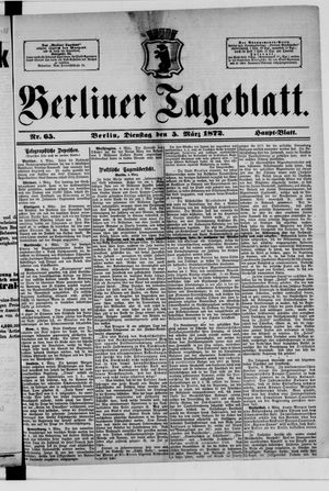 Berliner Tageblatt und Handels-Zeitung vom 05.03.1872