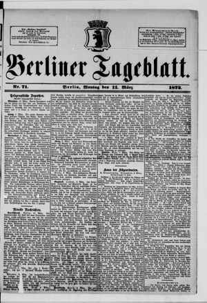 Berliner Tageblatt und Handels-Zeitung vom 11.03.1872