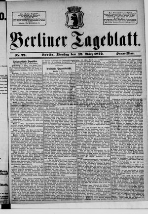 Berliner Tageblatt und Handels-Zeitung vom 12.03.1872