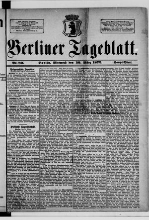 Berliner Tageblatt und Handels-Zeitung vom 20.03.1872