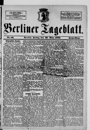 Berliner Tageblatt und Handels-Zeitung vom 22.03.1872
