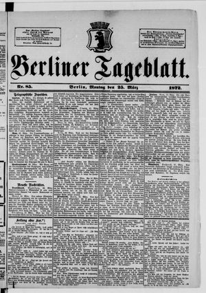 Berliner Tageblatt und Handels-Zeitung vom 25.03.1872